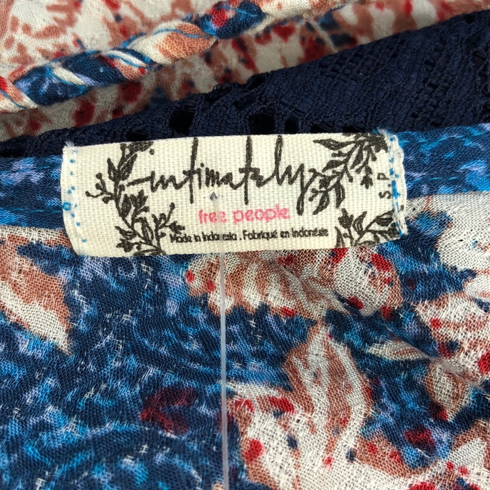 Free People Blue Black Morning Sun Slip Mini Dress - Picture 5 of 6